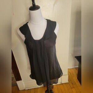 Lapis Black Sleeveless Blouse Top Size Medium